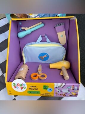 Kids Salon Play Set - Light Blue & Yellow